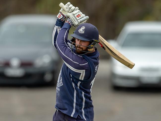 Carlton's Brayden Stepien hits out during Round 1 of the Vic Super Slam. Picture: Arj Giese.