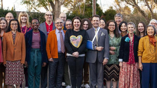 Peita Golden and the River City Voices choir on the set for the new Catch.com.au advertising campaign