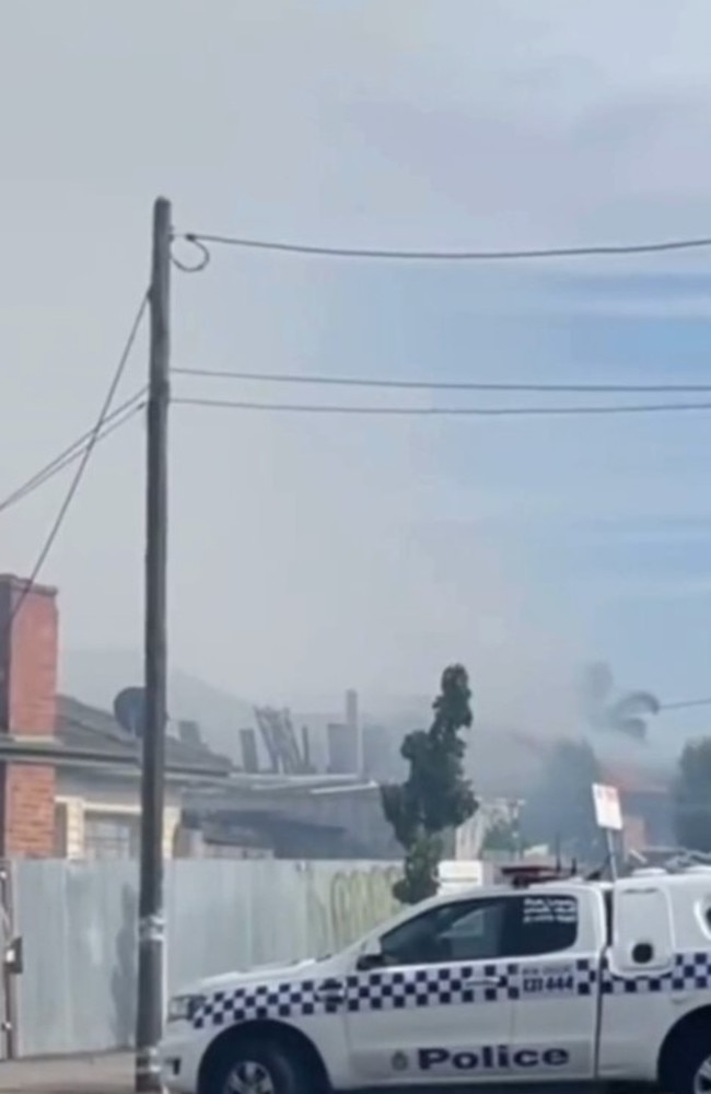 A fire has ripped through three homes on Dyson St in Reservoir on Wednesday. Picture: supplied/Facebook.