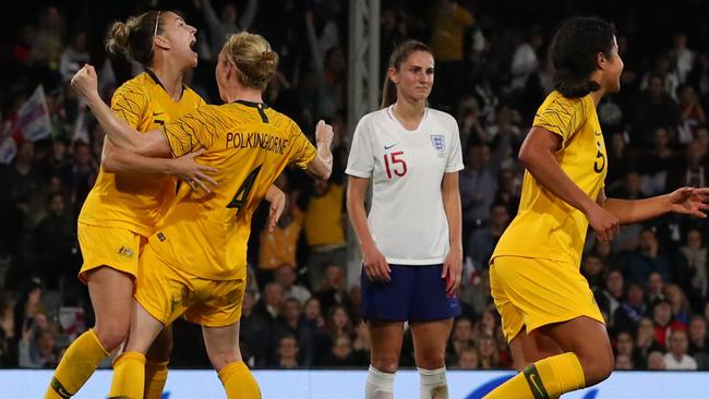 Clare Polkinghorne was the hero for the Matildas. Picture: Getty.