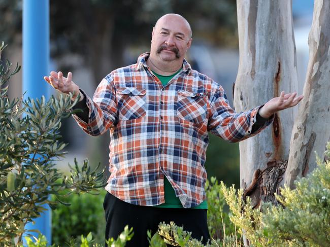 Frank Prskalo was forced to rip up plants from his St Leonards nature strip in 2017 and says the council's proposed new changes to nature strip planting is ludicrous. Picture: Alan Barber