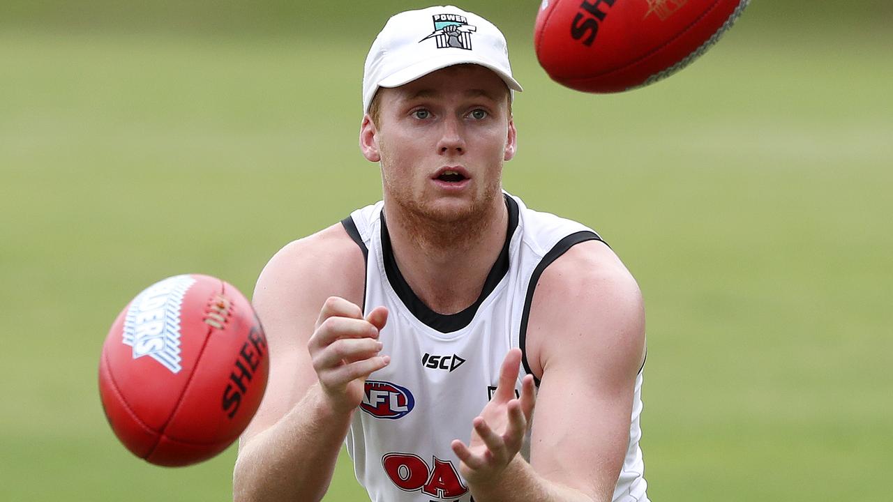 Willem Drew was fantastic on debut for Port Adelaide. Picture: Sarah Reed