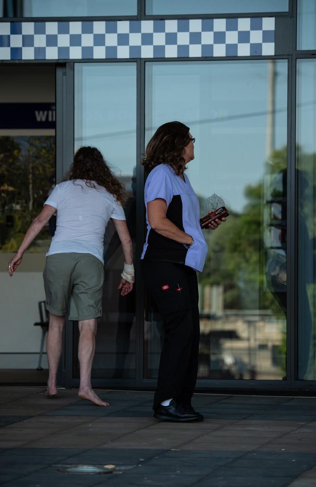 Robyn Coble entering Windsor Police Station in January 2019. Picture: Monique Harmer.