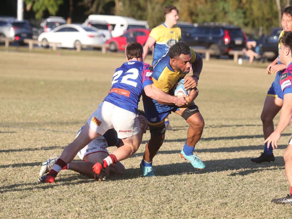 GCDRU round 13 seniors - 1st grade. Bond Pirates vs. GC Eagles. 14 July 2024 Miami Picture by Richard Gosling