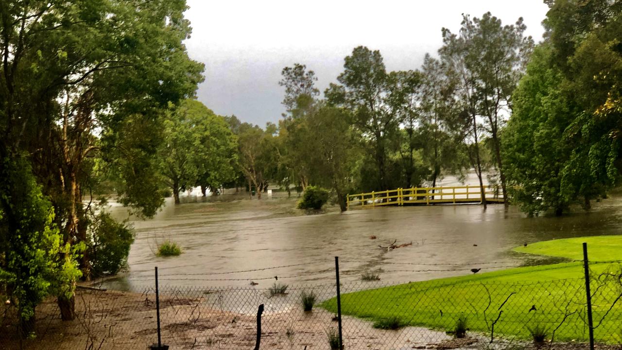 Flooding at Carrara. Picture: Glenn Hampson