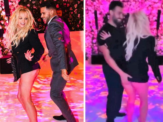 Britney Spears dances at her wedding.