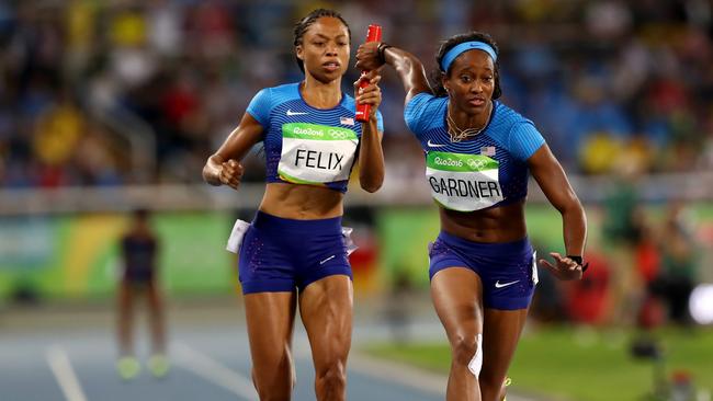 The Americans were flawless the second time of asking in the 4x100m relay heats.