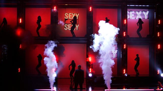 Singer Justin Timberlake performs with dancers during the 2006 Victoria's Secret Fashion Show in Hollywood. Picture: Mark Mainz, Getty Images