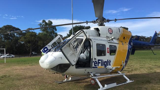 The CareFlight helicopter at Terrey Hills