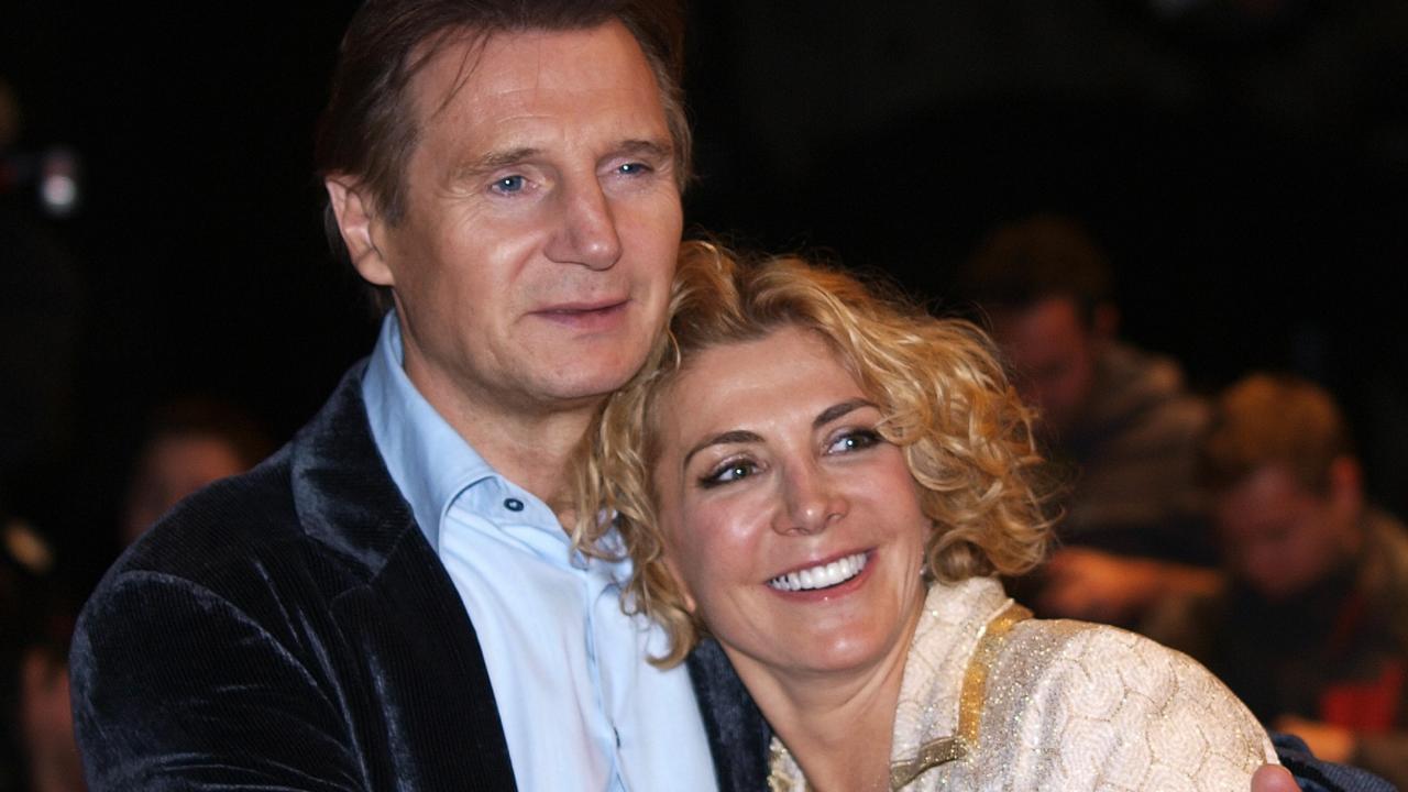 With late wife Natasha Richardson in 2008. Picture: AFP 