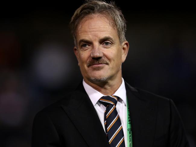 SYDNEY, AUSTRALIA - MAY 20: Tigers CEO Justin Pascoe looks on during the round 11 NRL match between the Wests Tigers and the Canterbury Bulldogs at Leichhardt Oval on May 20, 2022 in Sydney, Australia. (Photo by Jason McCawley/Getty Images)