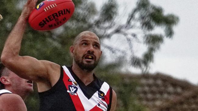 Ex-AFL star Paddy Ryder slotted 10 goals for Devon Meadows on Saturday. Picture: Valeriu Campan