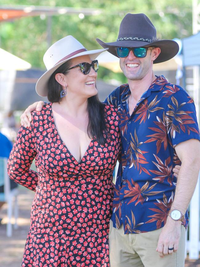 Martina Liivet and Lindsey Prosser at One Tropical Day at the Darwin Ski Club. Picture Glenn Campbell