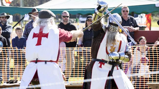 The open combat sword competition at the Sheffield Tasmania Medieval Festival. Picture: CHRIS KIDD