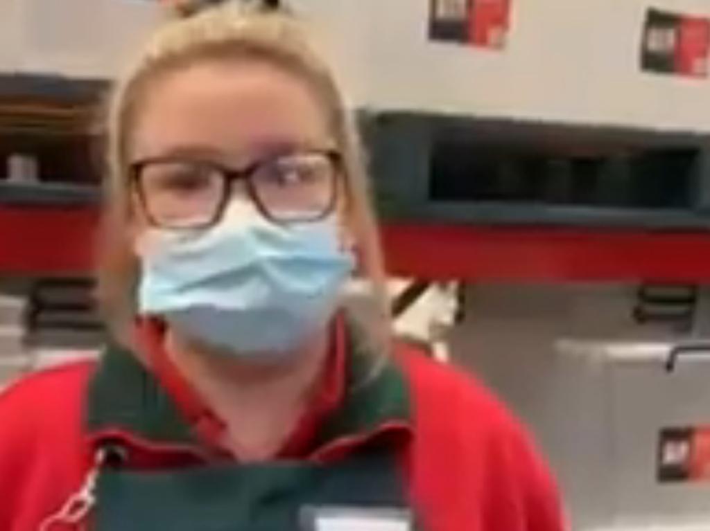 Workers tried to convince the woman she had to wear a mask to be allowed in the story. Picture: Supplied