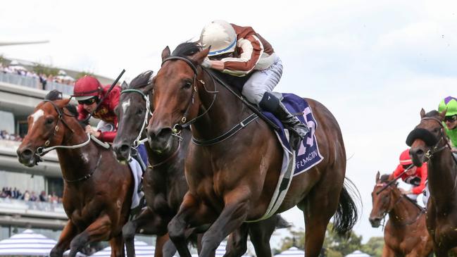 Legarto winning the Australian Guineas at Flemington in March, which finally gave New Zealand trainer Ken Kelso his first Group 1 victory in Australia. Picture: George Sal/Racing Photos via Getty Images