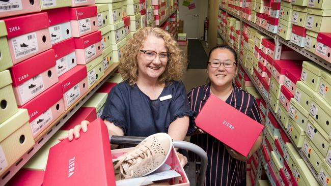 Ziera Shoes in Toowoomba to close. Long term employees Louise Jacka (left) and Madoka Harrington. Picture: Nev Madsen.