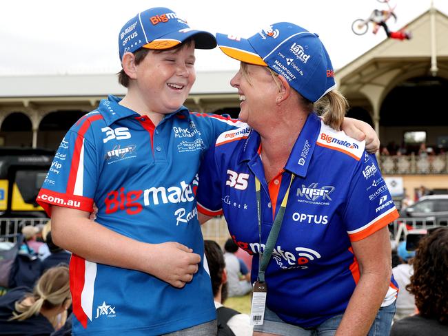 Liam and Pam Paul at the Adelaide 500. Picture: Calum Robertson