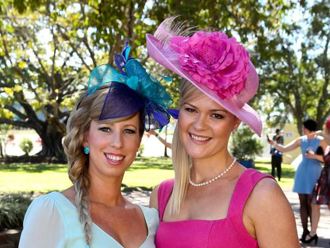 Ladies Day at Cluden Park Racecourse. 21/07/2012. Picture: Michael Chambers. Michelle Gela and Sally Gracie.