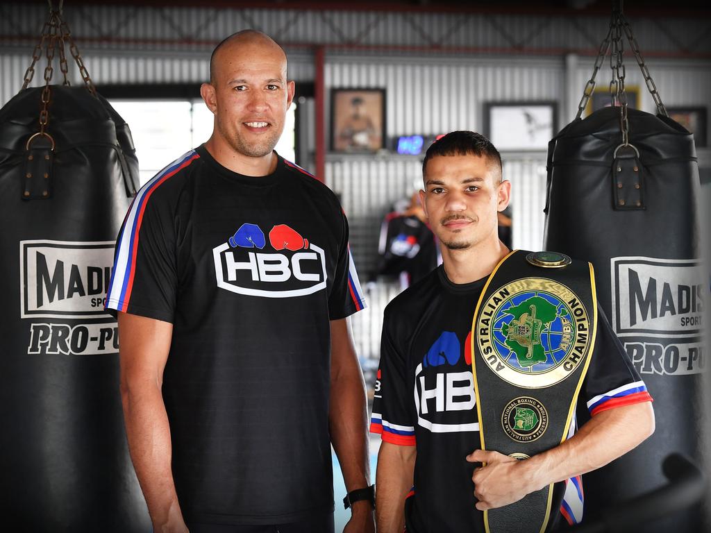 Dana Coolwell (right) with his coach Steve Pitt. Photo: Patrick Woods.