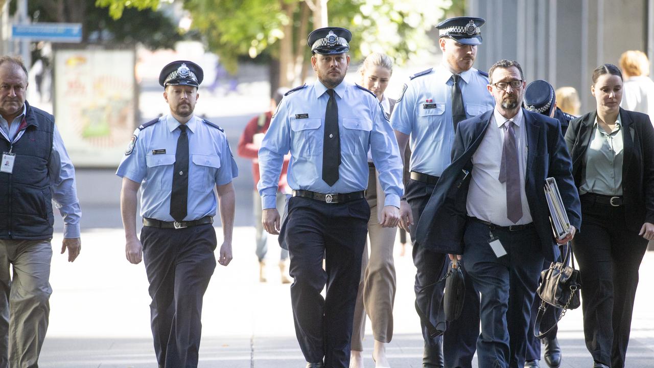 Queensland Police constables Chris Sharman, Matthew Owen and Craig Loveland will give evidence on the fourth day of an inquest into a religiously motivated terror attack at Wieambilla. Picture: NewsWire / Glenn Campbell