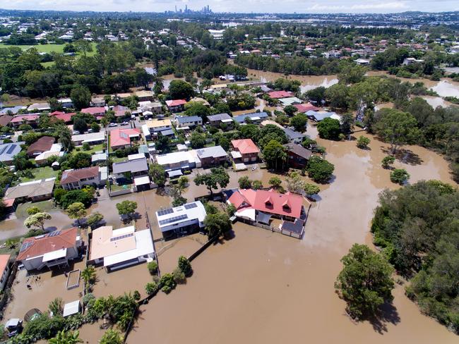 Brisbane is seen flooded on March 1, 2022. Picture: Bradley Kanaris/Getty Images