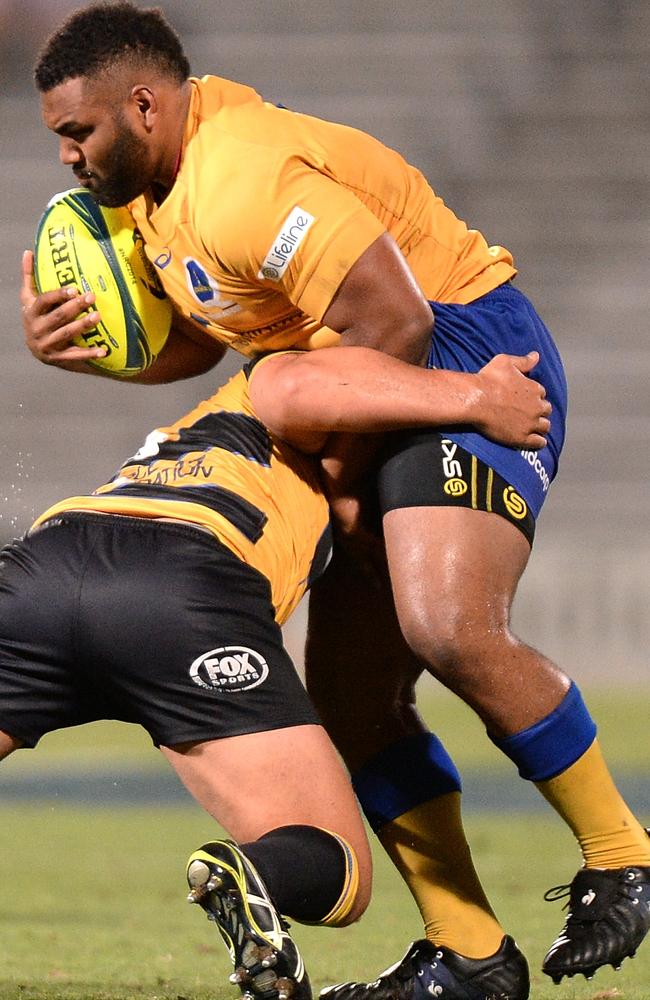 Pettowa Paraka carts the ball forward for Brisbane City.