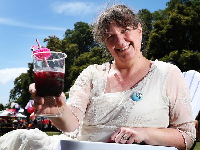 Anne Gray, from the Absinthe Friends stall, with the creme de cassis Drink Me Mojito. Picture: NIKKI DAVIS-JONES