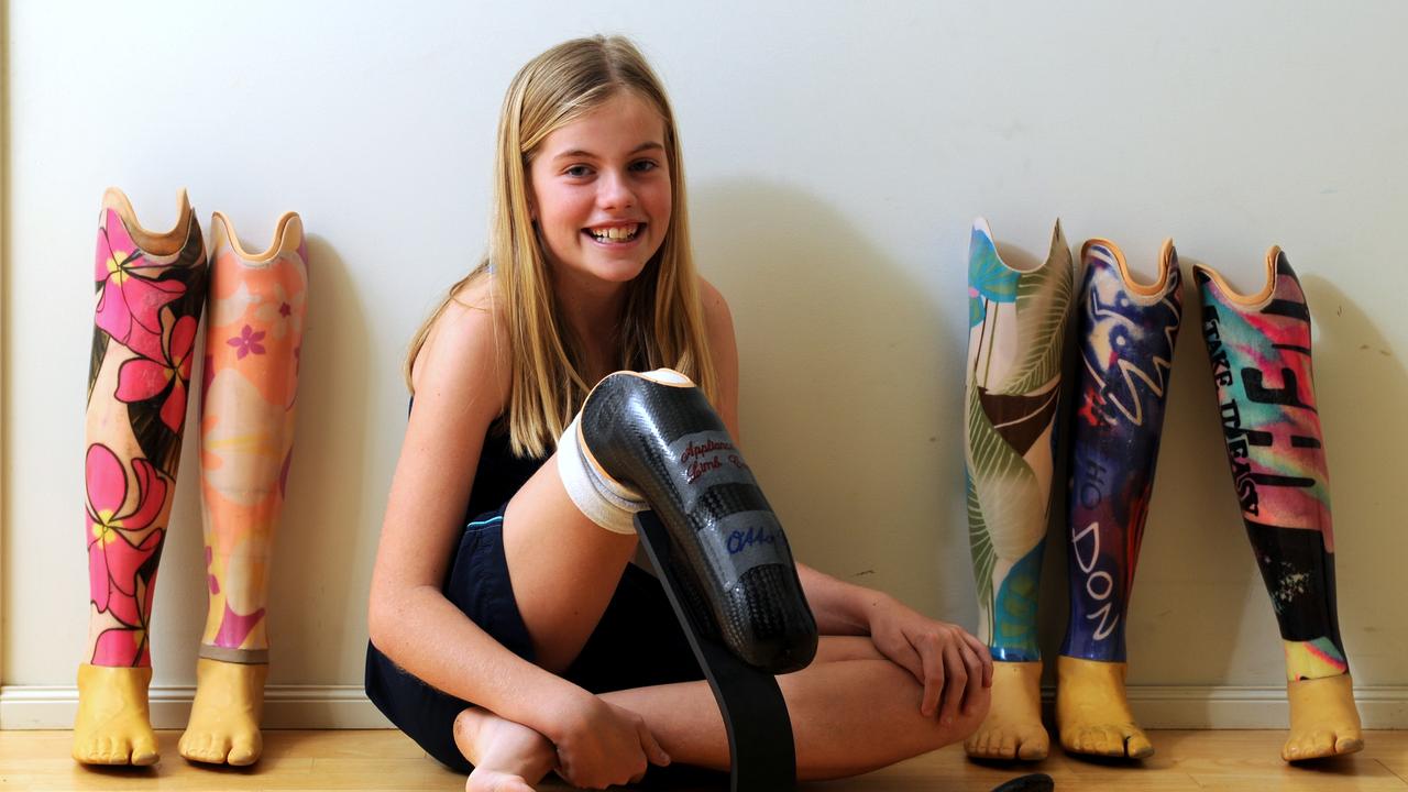 Sarah Walsh at 10 after being fitted with a specialised running leg back in 2009.