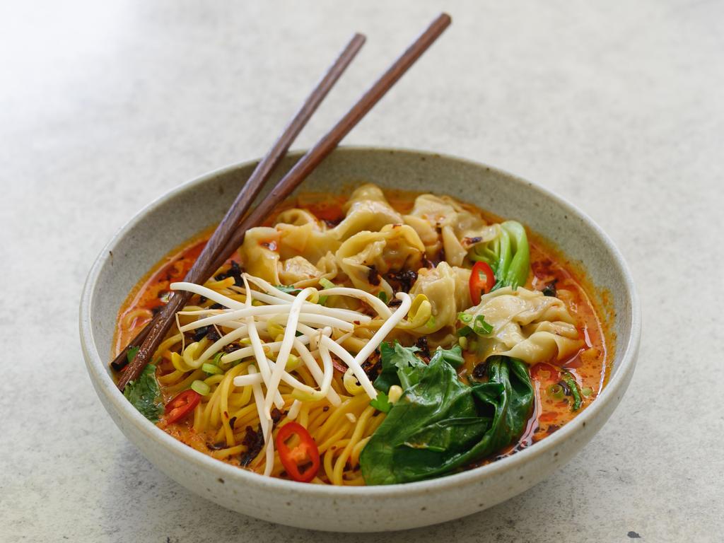 Red curry wonton soup is perfect for the cooler months. Picture: Supplied