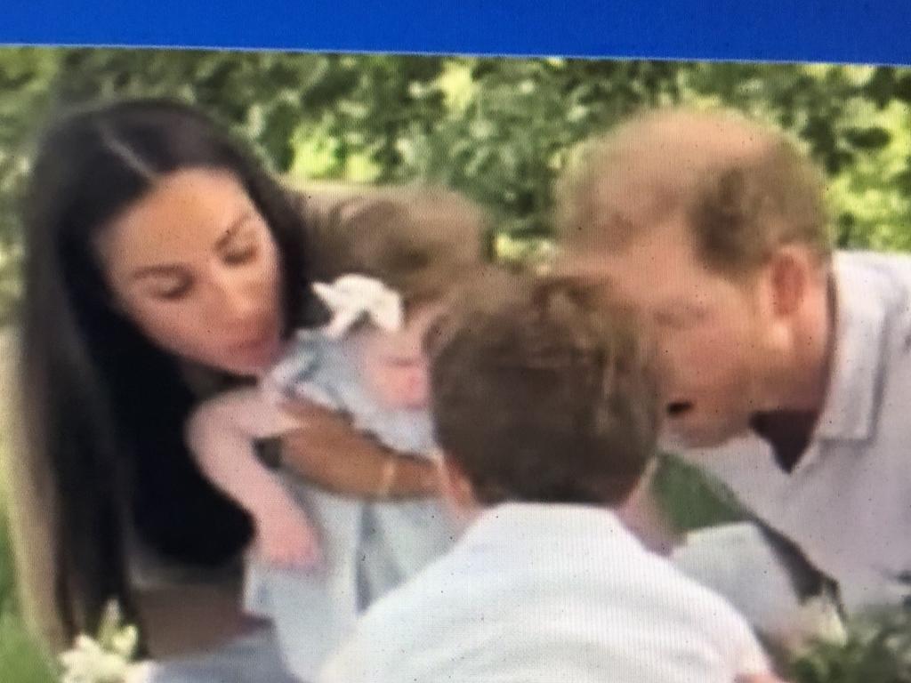 Archie helps Lilibet blow her birthday candles out. Picture: Netflix