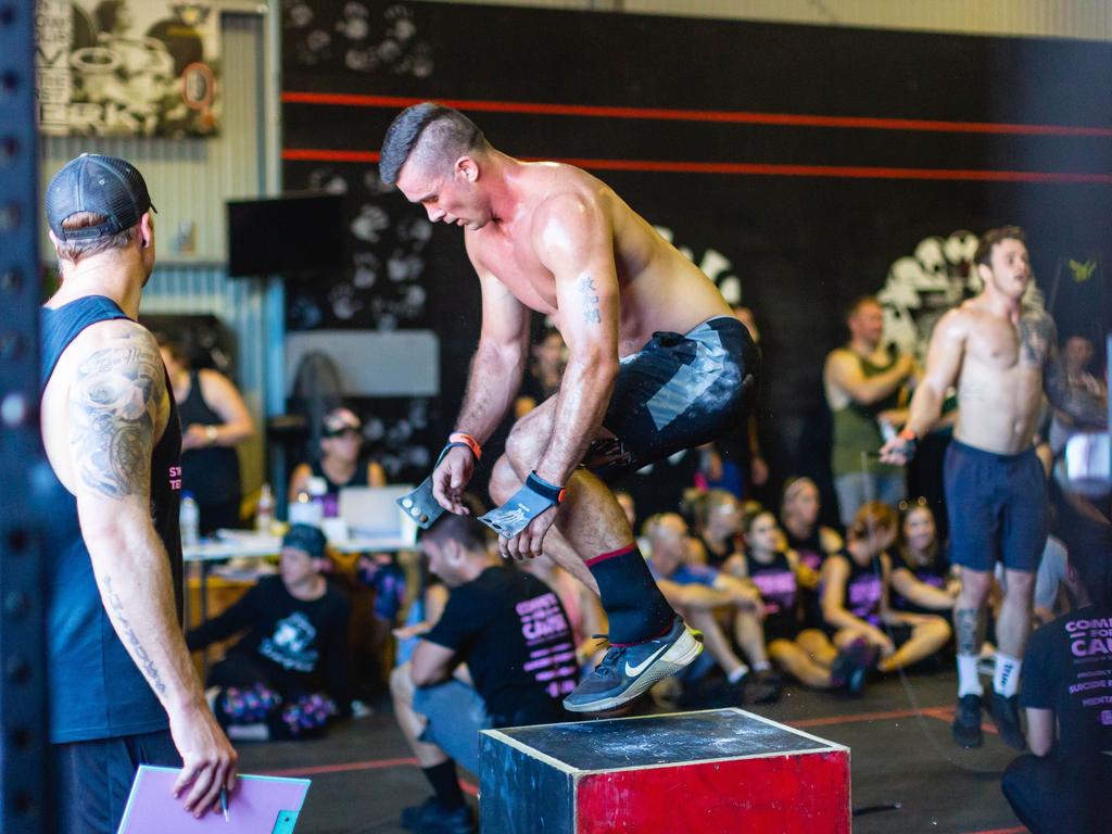 Tim Olsen in action during CrossFit Highfields Compete for a Cause.