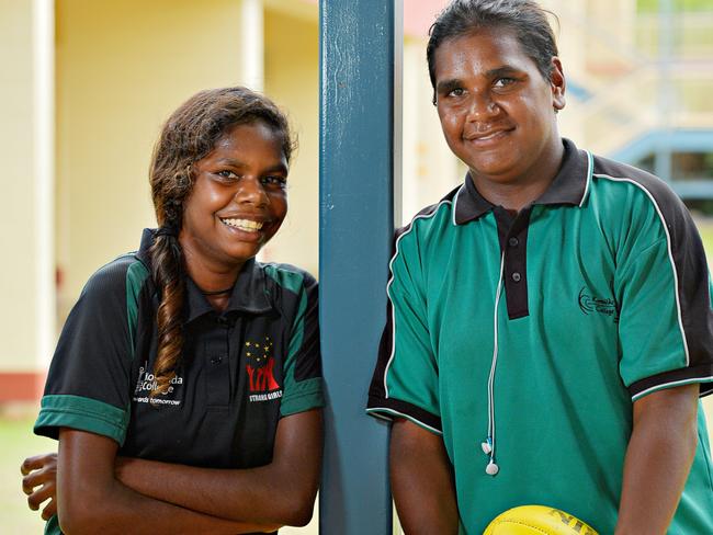 Kormilda College students Aben Sandy, 14, and Chloe Algy, 14.