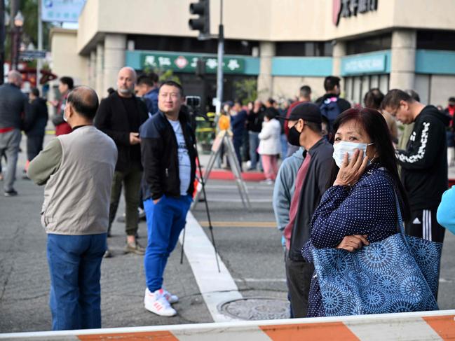 Ten people have died and at least 10 others have been wounded in a mass shooting in a largely Asian city in southern California, police said, with the suspect still at large hours later. Picture: AFP