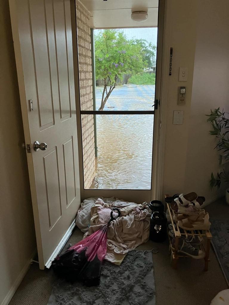 Amanda Seiler shared footage of the new water view out the front of her Kingaroy home after extensive flooding.