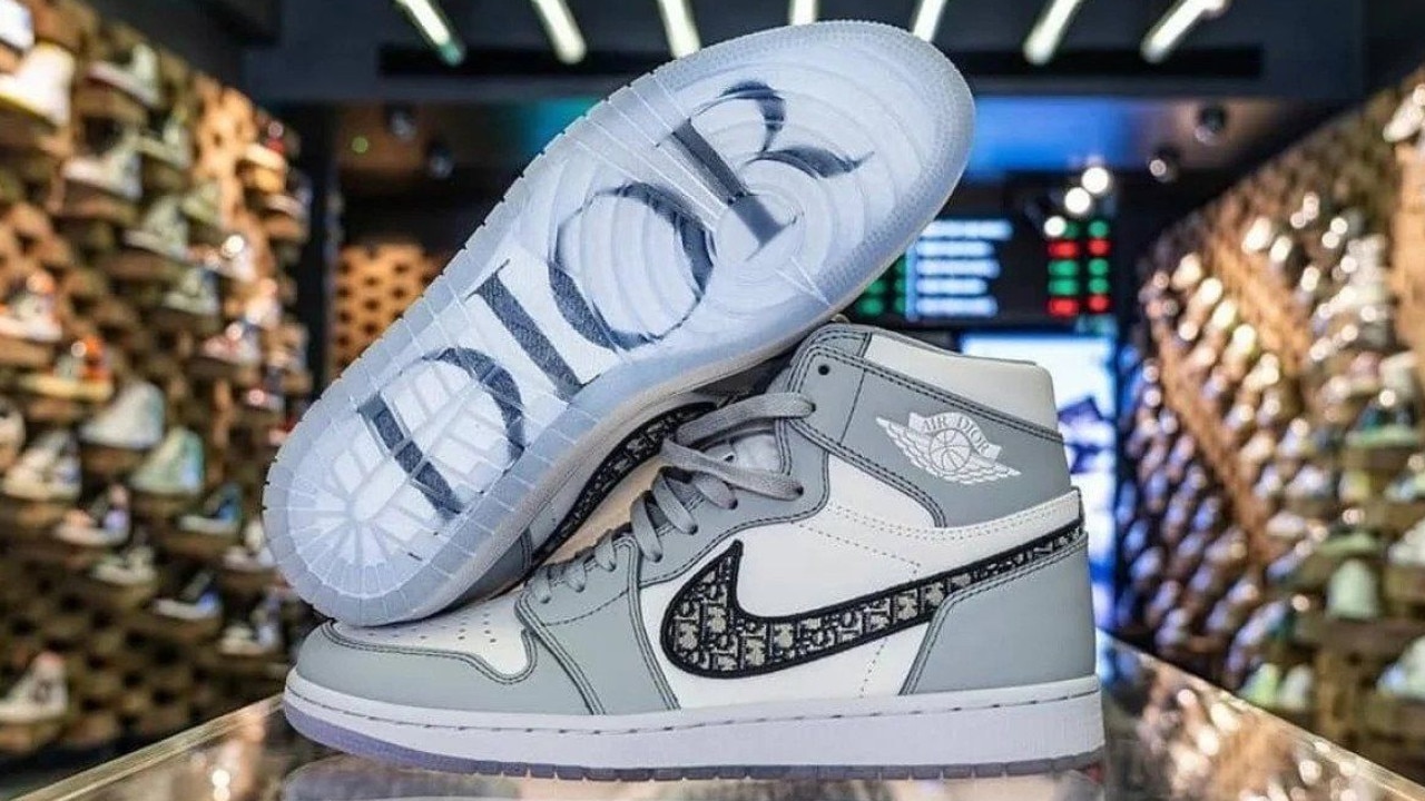 The Dior x Air Jordan 1 sneakers. Picture: Stock X.