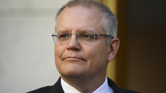 Treasurer Scott Morrison during a press conference in Canberra. Picture: AAP