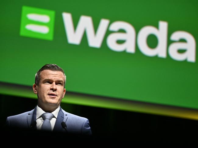 (FILES) World Anti-Doping Agency (WADA) Polish President Witold Banka delivers a speech at the opening of the two-day annual WADA symposium in Lausanne, on March 12, 2024. The US Anti-Doping Agency (USADA) called April 23, 2024 for an overhaul of the World Anti-Doping Agency (WADA) and an independent investigation into Chinese swimmers testing positive before the Tokyo Olympics. (Photo by Fabrice COFFRINI / AFP)