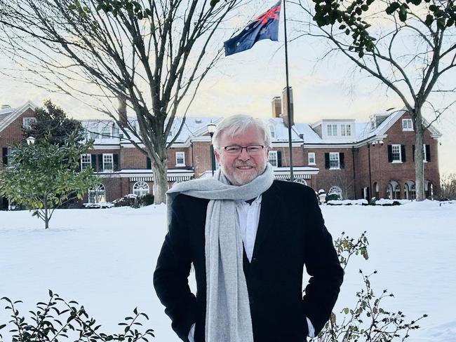 Hon Kevin Rudd at his residence in Washington. Picture: Supplied