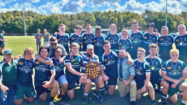 EMOTIONAL WIN: Lismore City Council named the Lismore Rugby Union Club U18 Colts as the recipients of the 2021 Australia Day Award for a Sporting Team, Group or Organisation after they decided to play, then won the their grand final against Casuarina after beloved teammates Eddie Allen and Jaylan Stewart passed away in tragic accidents. Eddie's dad Nick Allen is in the centre holding the shield.