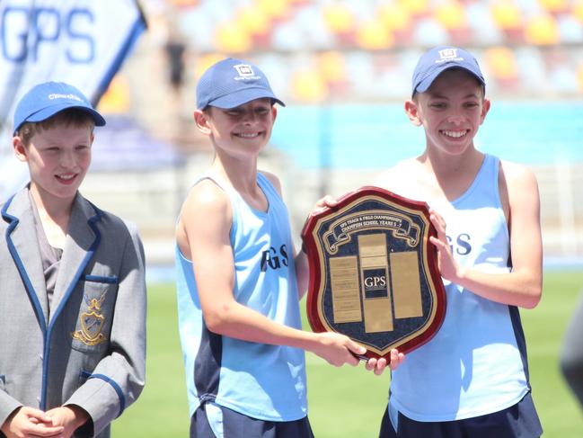 Brisbane Grammar won the Junior Track and Field Championships today by the smallest of margins.