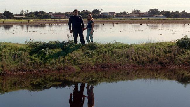 Locals Dave Nurton and daughter Bronwen at the Aldinga Washpool.