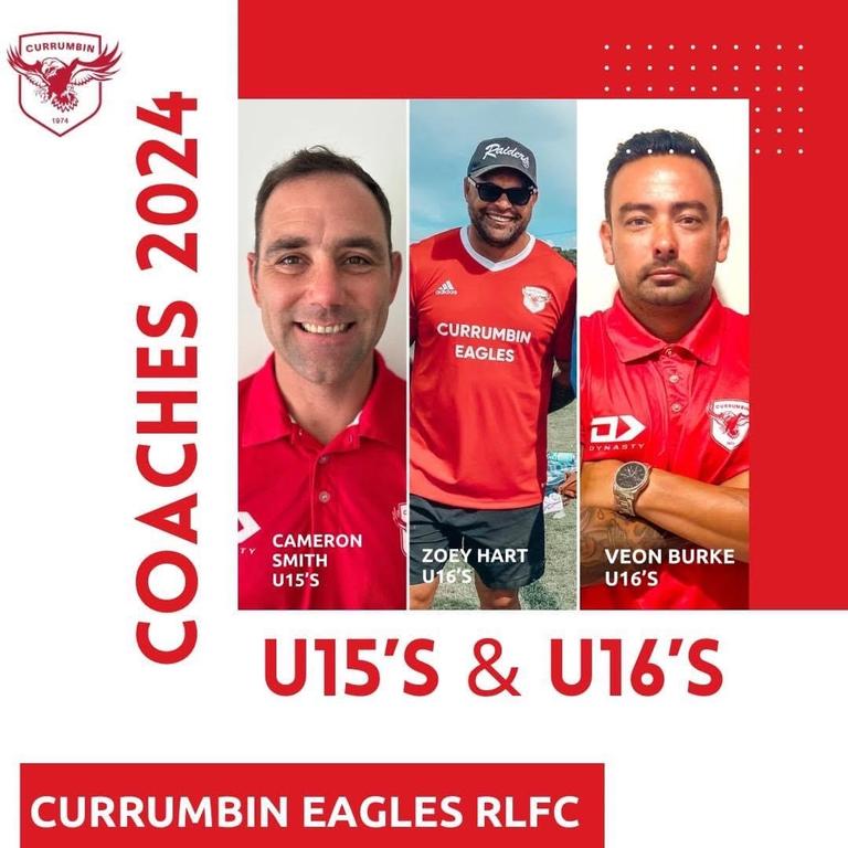 Currumbin Eagles facebook post announcing former Melbourne Storm, Maroons and Australian rugby league player Cameron Smith will be coaching the clubs U/15 team Picture Facebook