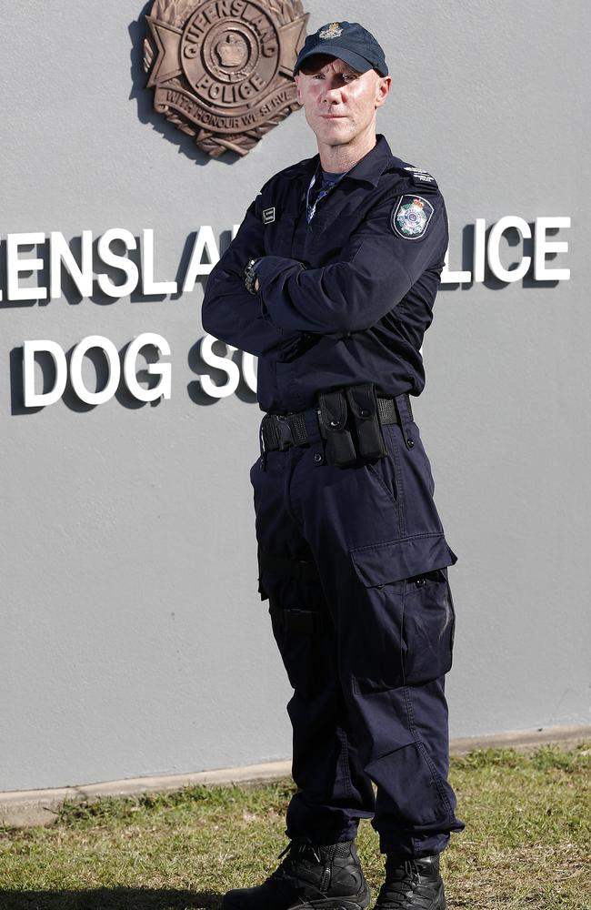 Senior Sergeant Sean Baxendell from the Police Dog Squad. Picture: Josh Woning