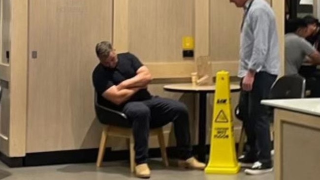 Anthony Seibold having a snooze at Maccas.