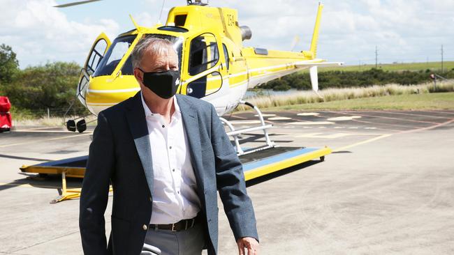 Labor leader Anthony Albanese in Newcastle on Monday. Picture: Peter Lorimer