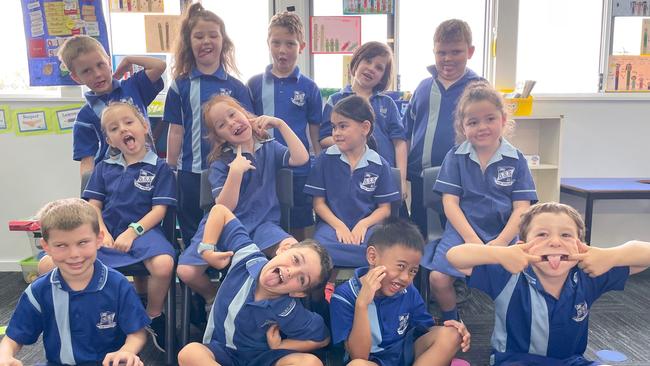 Dalby State School, Class 1B 2022. Back row (L-R) Ezra, Izzabelle, Eli, Jasmine, Jarrod. Middle (L-R) Kalani, Monika, Talana, Kaidance. Front row (L-R) Kade, Jaxon, Xavier, Riley. Picture: Emily Devon.