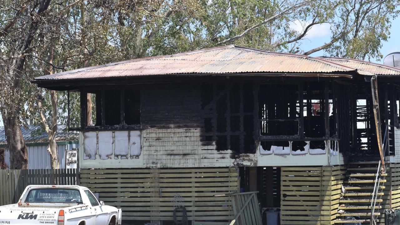 The burnt house on Pocket Creek Road in Wowan.