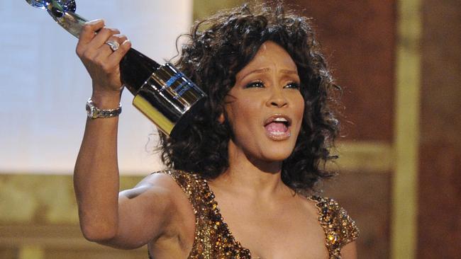 Whitney Houston accepts an award at the 2010 BET Hip Hop Honours in 2010.