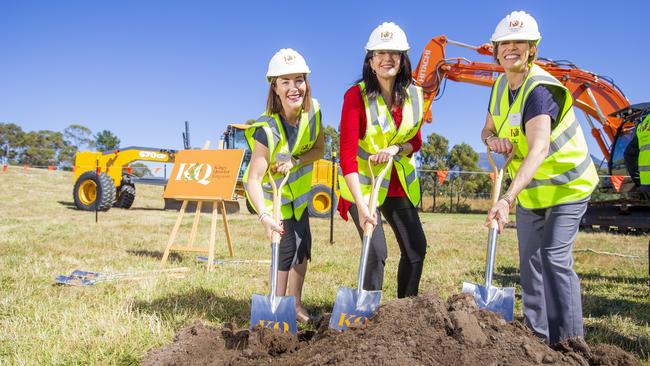 Kingborough Deputy Mayor Jo Westwood, Liberal MP Jacquie Petrusma, Traders In Purple Tasmanian development director Jennifer Cooper. Picture: RICHARD JUPE